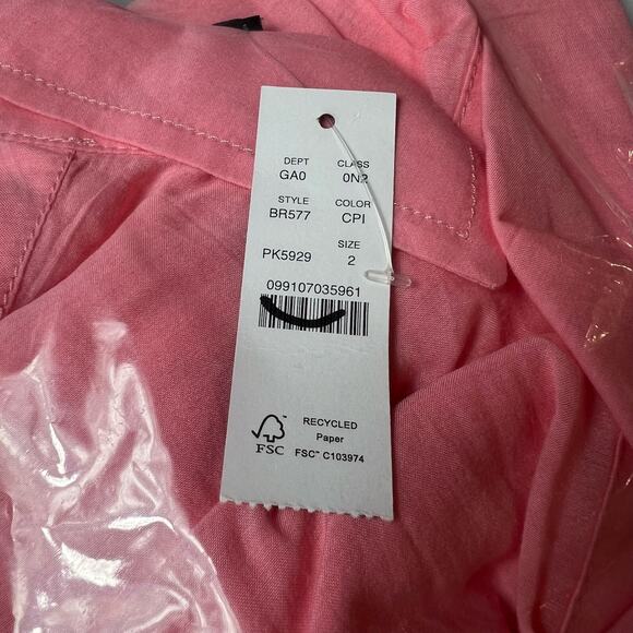 J.CREW Garçon Button Up Shirt Crisps Pink Cotton Voile Long Sleeve Career 2 NEW - Picture 2 of 4